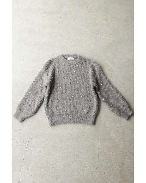 パールの雪降るふわふわ起毛ニットプルオーバートップス