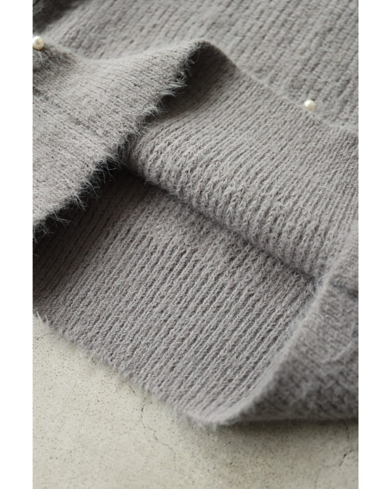 パールの雪降るふわふわ起毛ニットプルオーバートップス