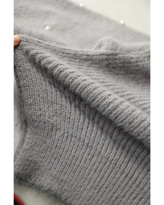 パールの雪降るふわふわ起毛ニットプルオーバートップス