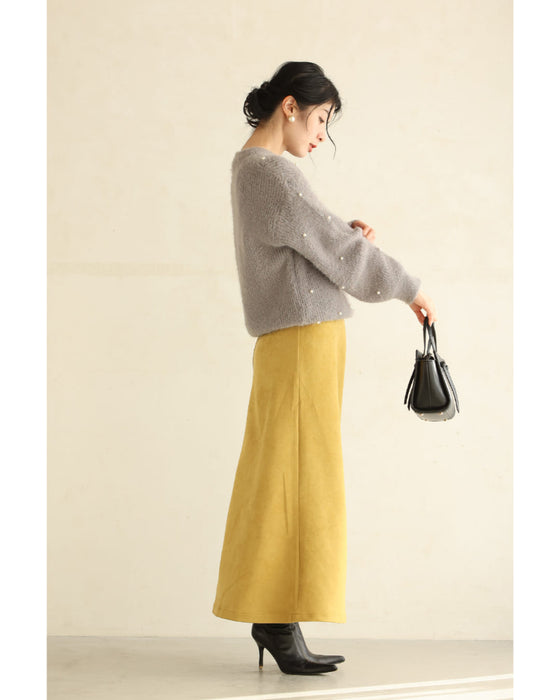 パールの雪降るふわふわ起毛ニットプルオーバートップス