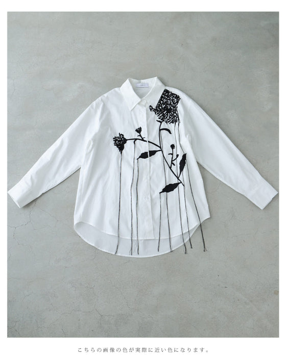 垂らしこみアートデザインの影絵シャツトップス