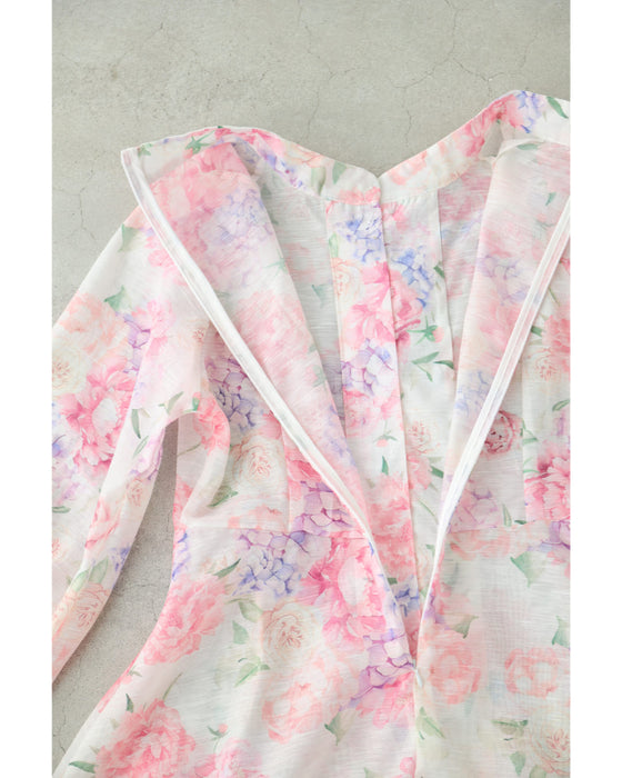 笑顔咲く花束ロングワンピース(リボン、インナー付き)