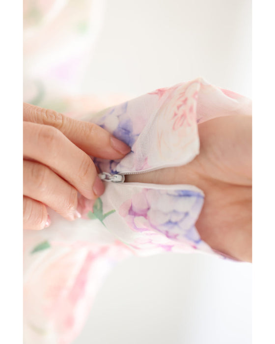 笑顔咲く花束ロングワンピース(リボン、インナー付き)