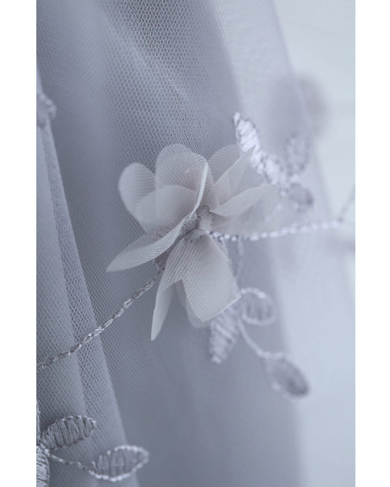 花びら浮かぶふんわり2重チュールミディアムスカート