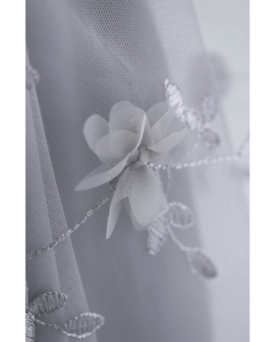 花びら浮かぶふんわり2重チュールミディアムスカート