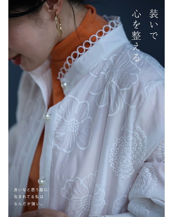 春一番。私が始まるとっておき花刺繍ロングワンピース(ベルト付き)