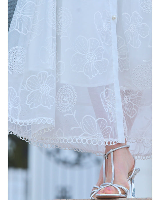 春一番。私が始まるとっておき花刺繍ロングワンピース(ベルト付き)