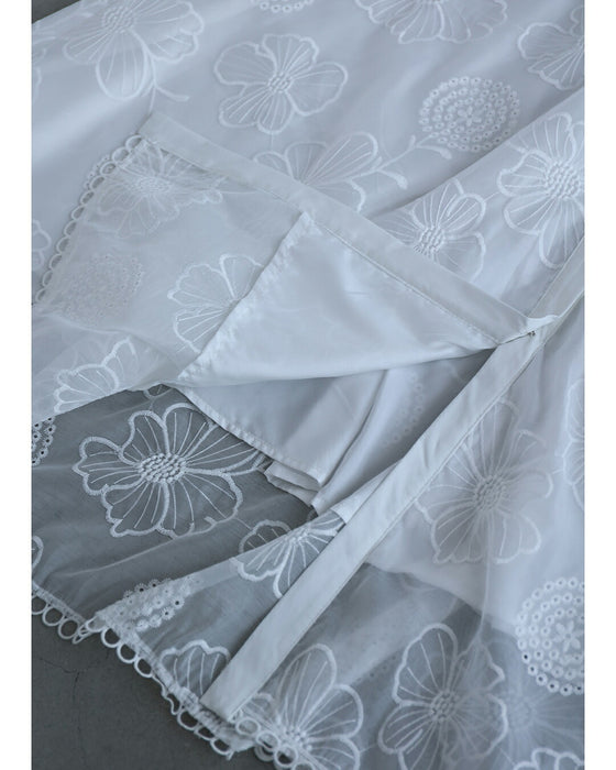 春一番。私が始まるとっておき花刺繍ロングワンピース(ベルト付き)