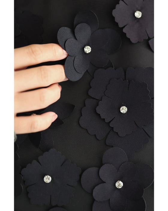 浮かぶ花のブルーミングミニワンピース