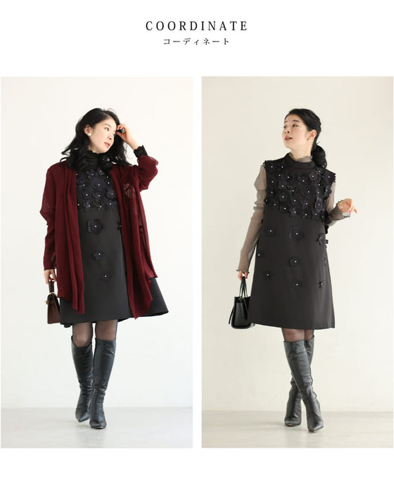 浮かぶ花のブルーミングミニワンピース