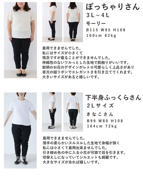 パッチワーク風小花柄合わせミディアムワンピース