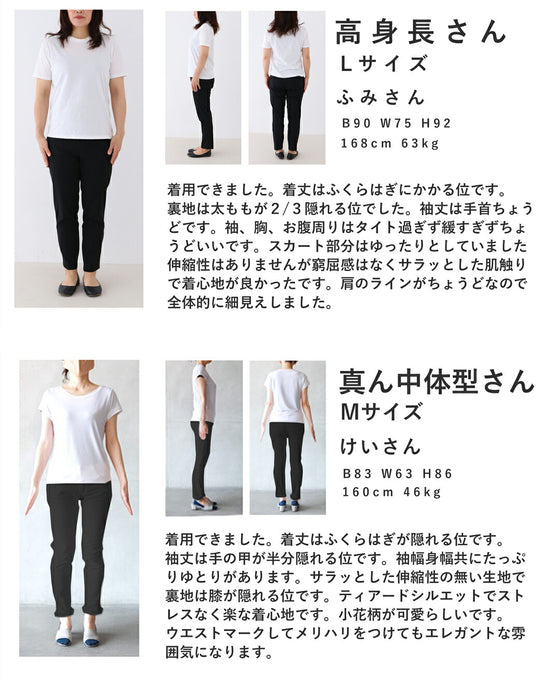 パッチワーク風小花柄合わせミディアムワンピース