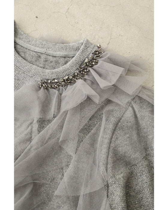 【予約商品】アシンメトリーなチュールを飾るラメニットプルオーバートップス