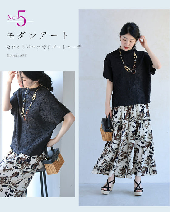 ゆったり「楽」 彫刻花ドルマントップス