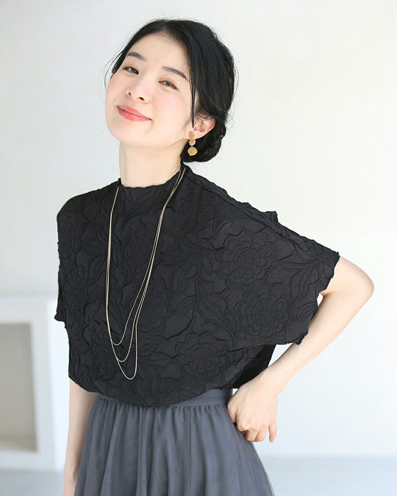 ゆったり「楽」 彫刻花ドルマントップス