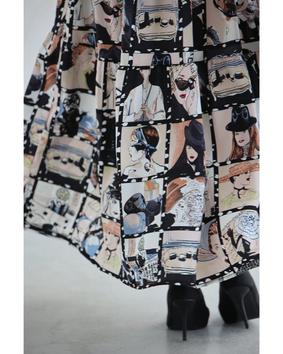 シネマの中のファッションアイコンミディアムスカート