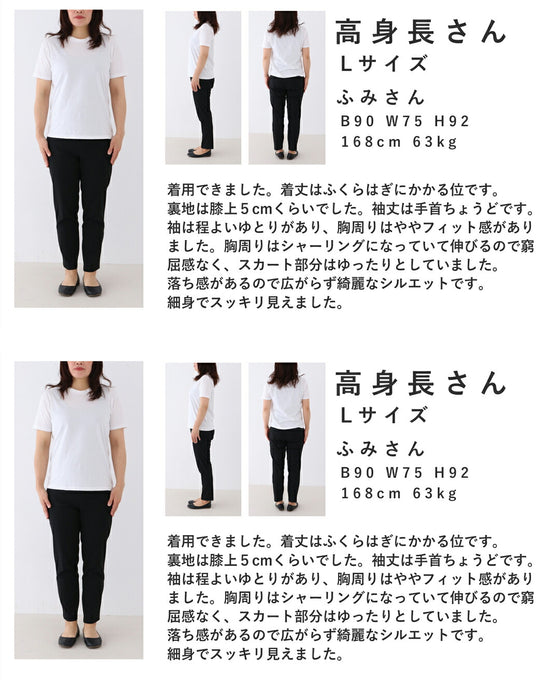 鮮やかに描いた花のシャーリングミディアムワンピース