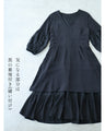 黒なのに重く見えない 透け袖レースワンピ