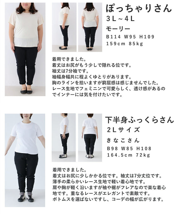 ふんわり柔らかなシアーベールの刺繍ブラウストップス