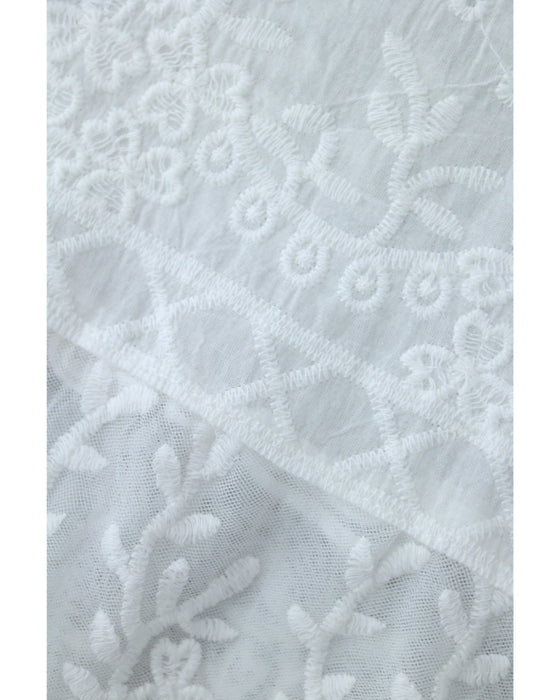 ふんわり柔らかなシアーベールの刺繍ブラウストップス