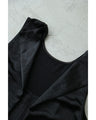 【アウトレット返品交換不可】バックタックのラグジュアリーな光沢ロングワンピース