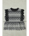 美しい装飾刺繍のペプラムカットソートップス
