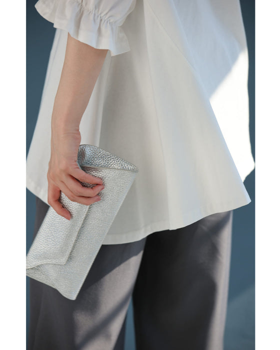 パールの実がなる小窓レース袖のフレアラインカットソートップス