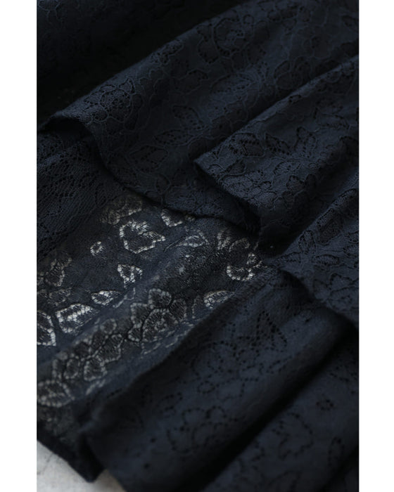 ドレープレース揺らめく重なるランダム裾ミディアムスカート