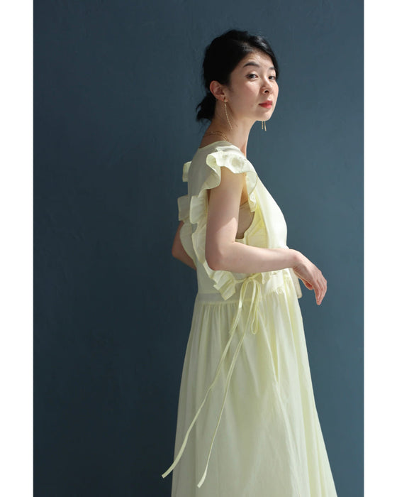 【アウトレット返品交換不可】サイドリボンブラウスとキャミワンピースの2点セット【set】