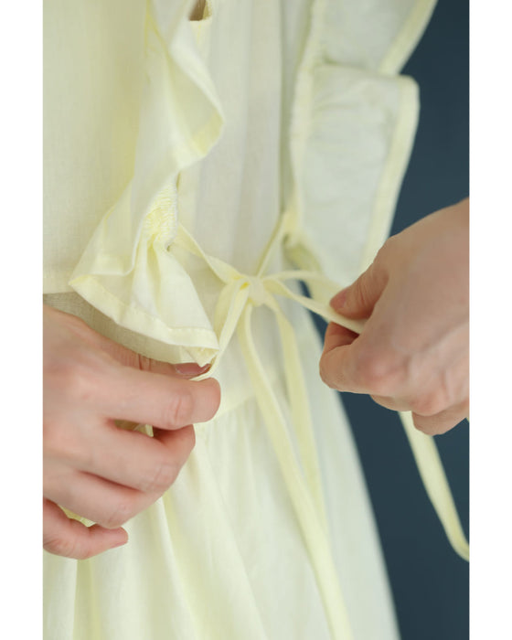 【アウトレット返品交換不可】サイドリボンブラウスとキャミワンピースの2点セット【set】