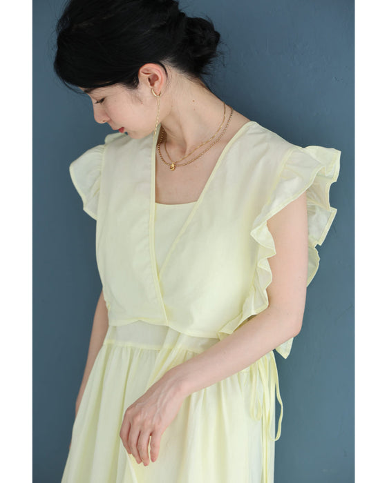 【アウトレット返品交換不可】サイドリボンブラウスとキャミワンピースの2点セット【set】