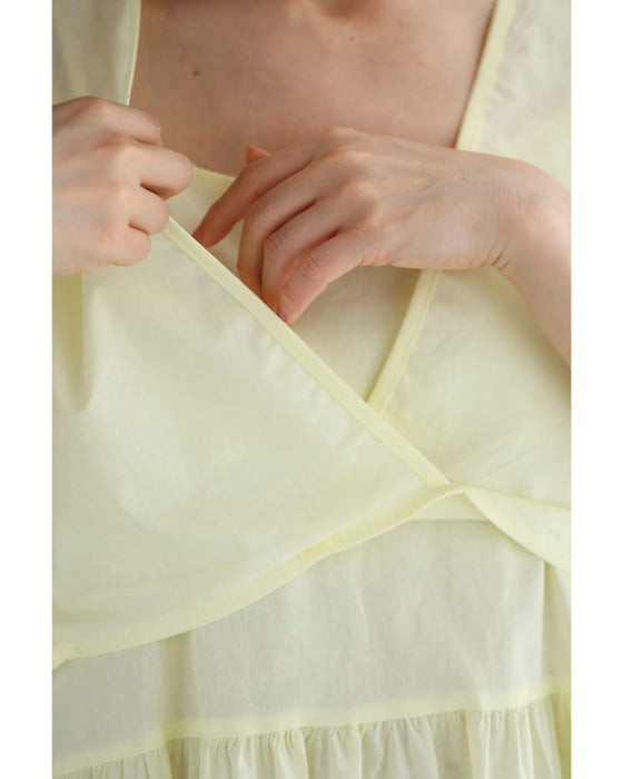 【アウトレット返品交換不可】サイドリボンブラウスとキャミワンピースの2点セット【set】