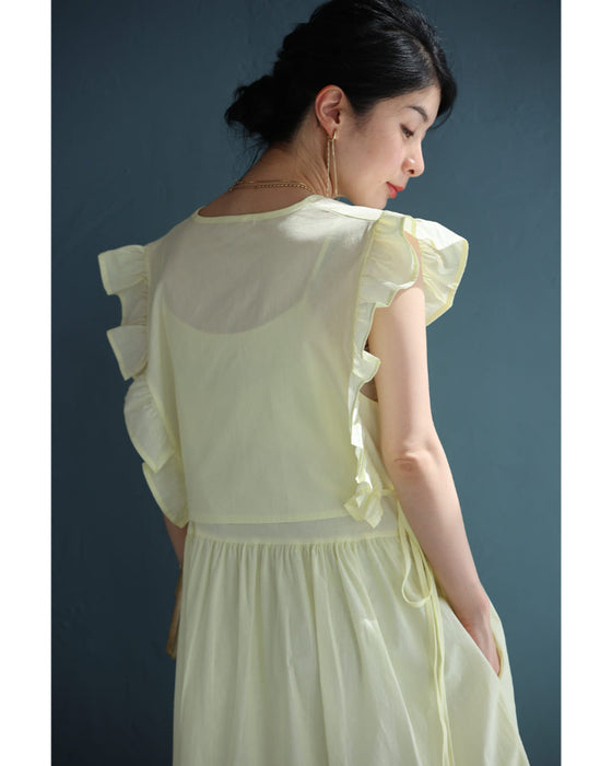 【アウトレット返品交換不可】サイドリボンブラウスとキャミワンピースの2点セット【set】