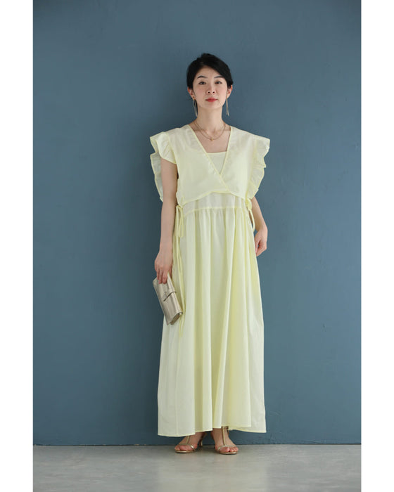 サイドリボンブラウスとキャミワンピースの2点セット【set】