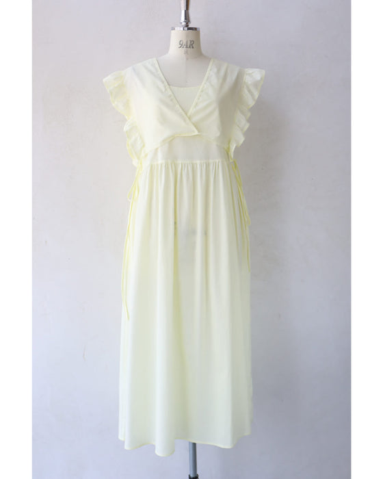 【アウトレット返品交換不可】サイドリボンブラウスとキャミワンピースの2点セット【set】