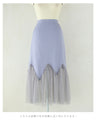 ふんわり広がるギザギザチュールの艶めきミディアムスカート