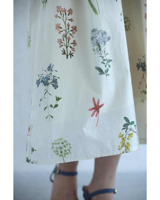 ウエストカーブ切り替えの花図鑑ミディアムワンピース