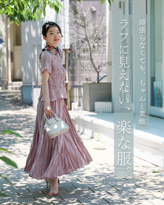 ラクな生地で上品に仕立てた2点セット【set】