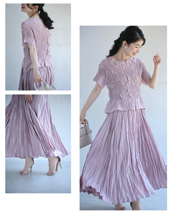 ラクな生地で上品に仕立てた2点セット【set】