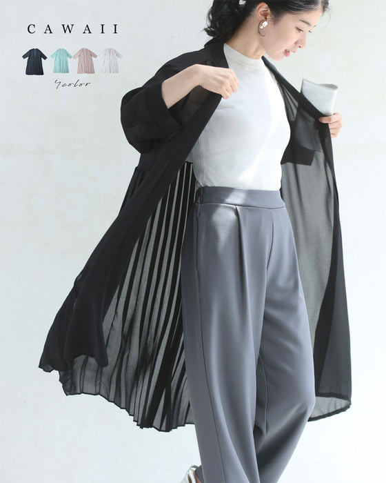 夏の装いに柔らかな揺らめき。バックプリーツシアーカーディガン