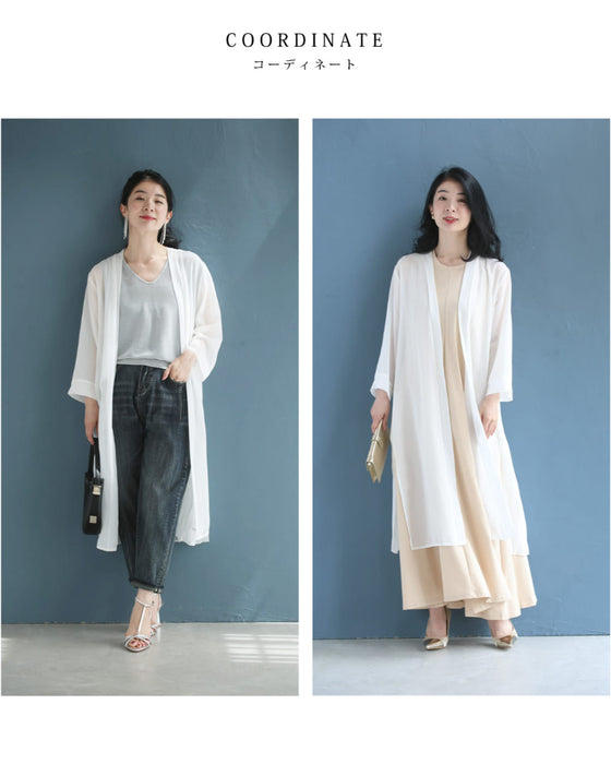 夏の装いに柔らかな揺らめき。バックプリーツシアーカーディガン