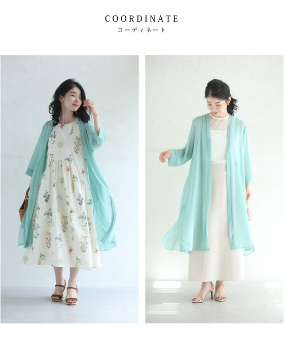 夏の装いに柔らかな揺らめき。バックプリーツシアーカーディガン