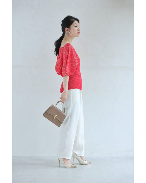 プリーツカットソーと花咲くチューブトップワンピースの2点セット【set】