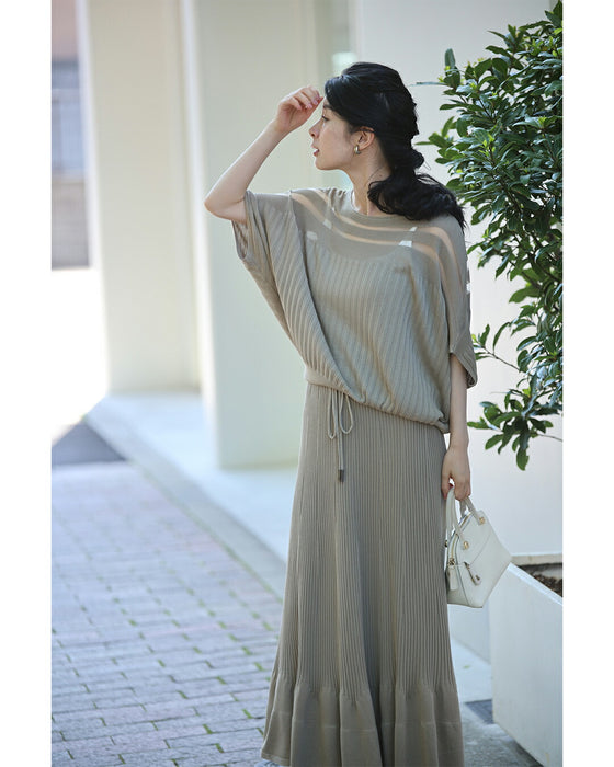 部屋着見えなし!品をまとうシルエット 大人のリラックスコーデ2点セット【set】