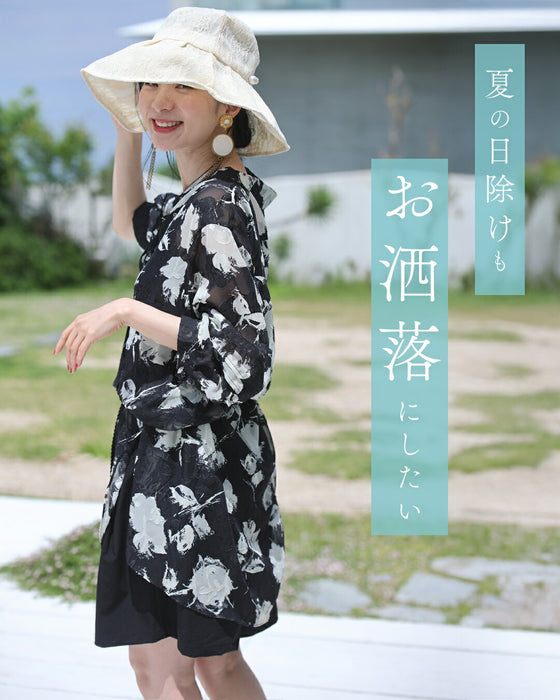 おしゃれに日差し除け 総レース帽子