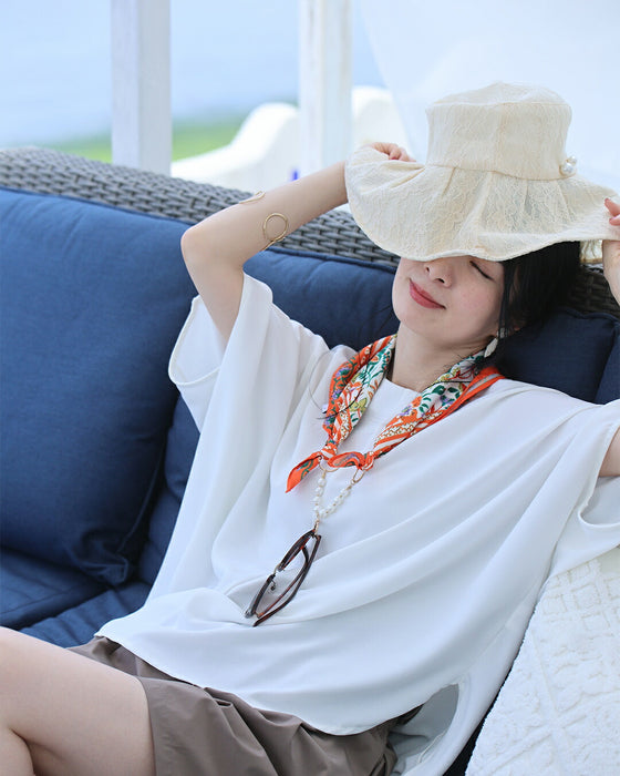 おしゃれに日差し除け 総レース帽子