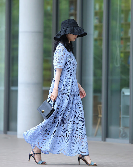 おしゃれに日差し除け 総レース帽子