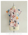 【アウトレット返品交換不可】賑やかなパロディアートシャツトップス