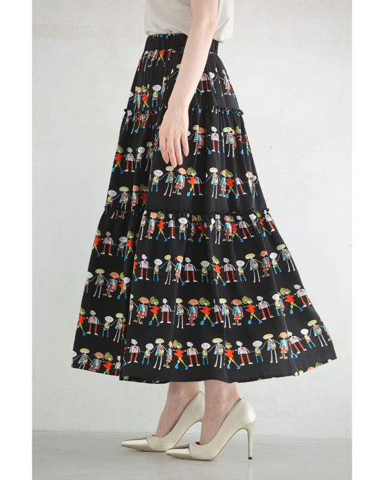ファニーなお絵かきガーランドミディアムスカート