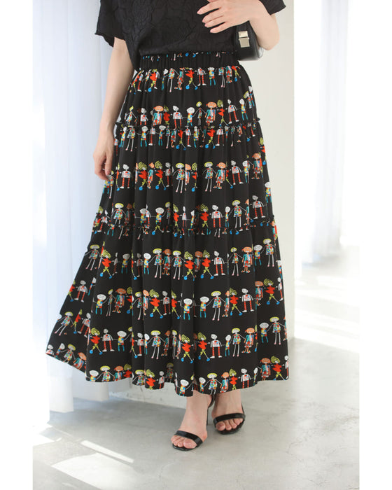 ファニーなお絵かきガーランドミディアムスカート